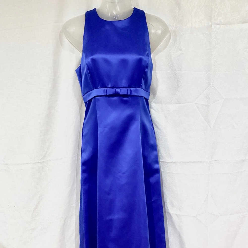 Halter long blue dress